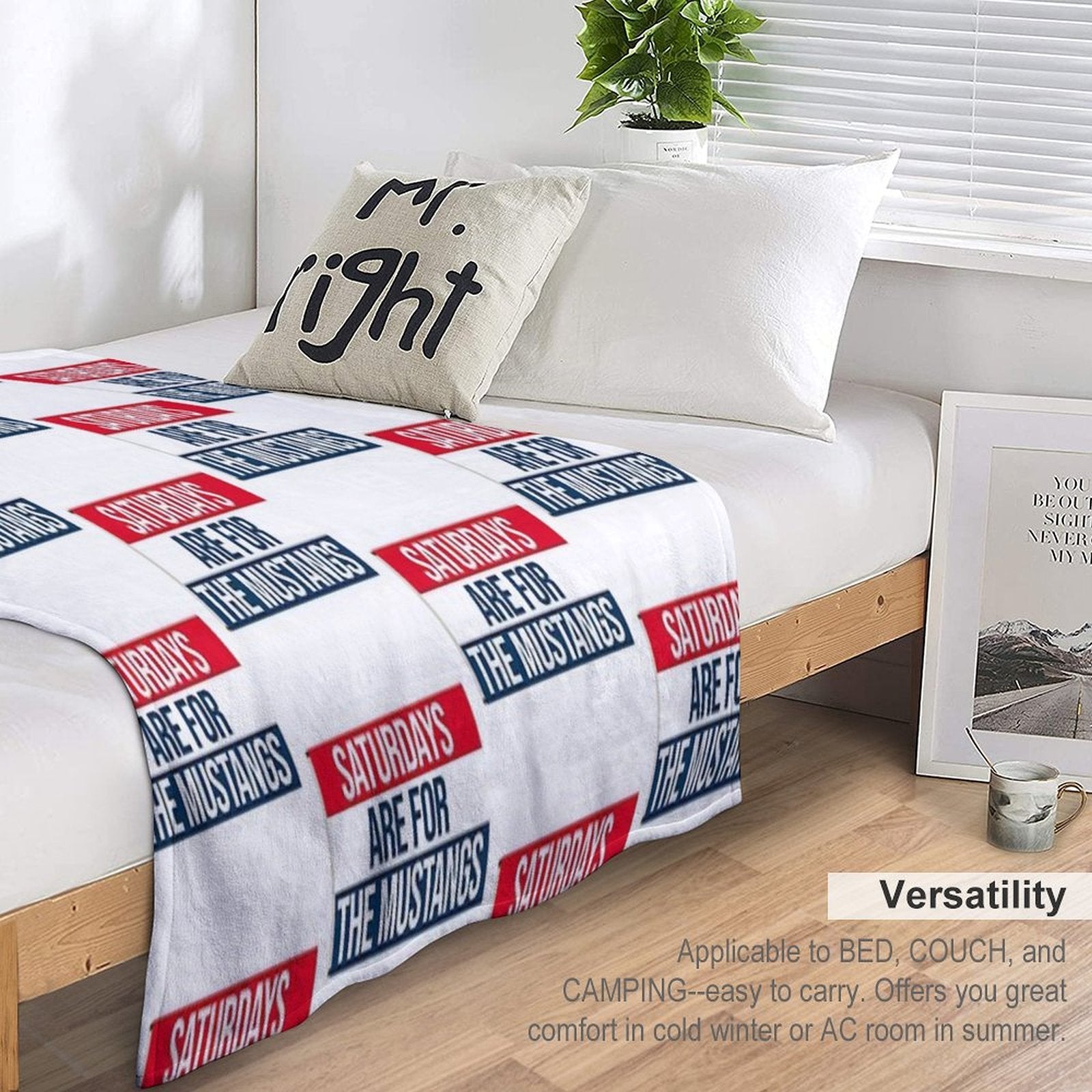 Saturdays Are for The Smu Mustangs Plush Throw Blanket