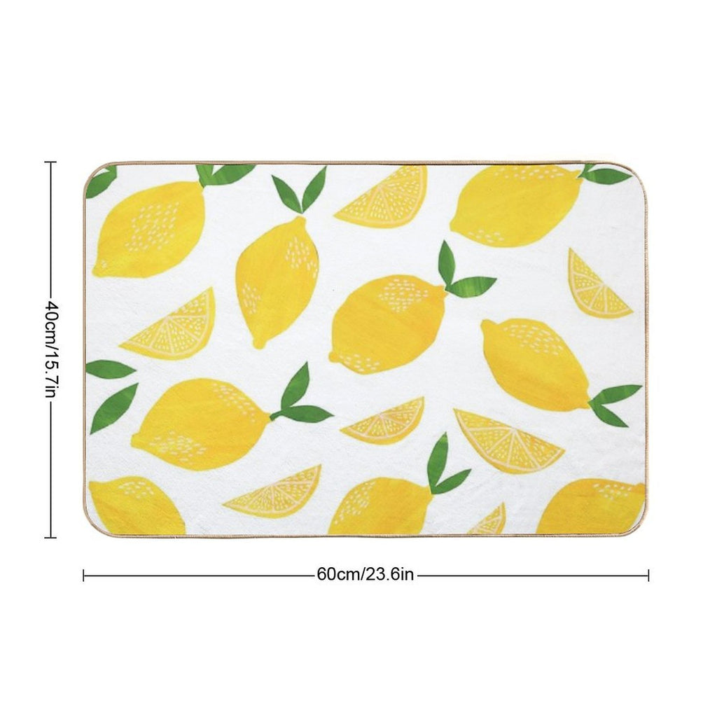 Cut + Paste Lemon Pattern  Easy To Clean Bath Mat