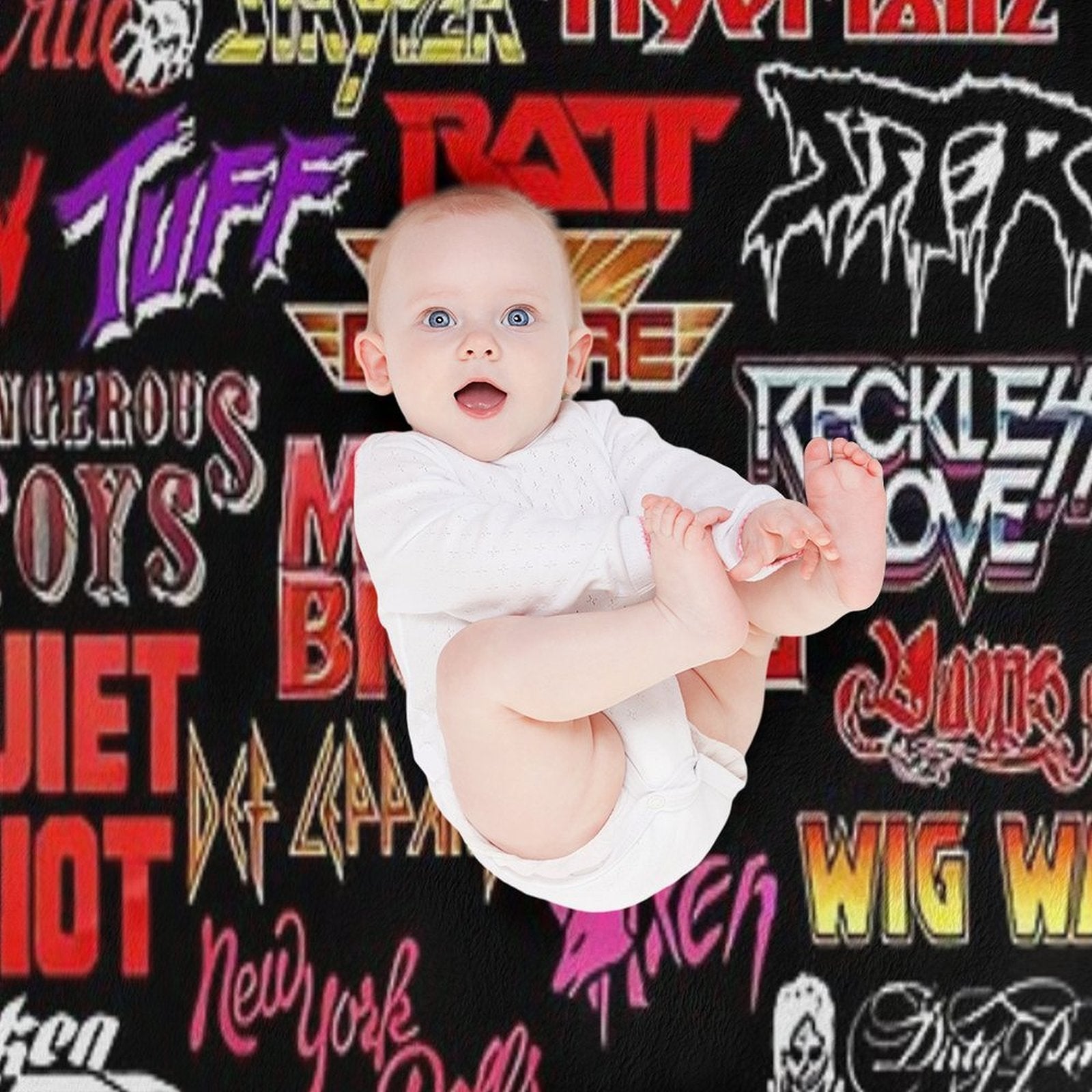 All About Logo Band Easy Care Throw Blanket