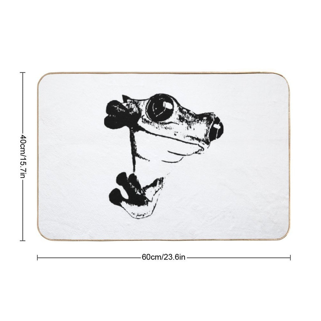 Green And Red Frog HELLO V5  Versatile Bath Mat