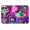 Abstract Colorful Floral And Symbols  Easy Maintenance Bath Mat