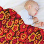 Retro Vintage Orange Poppies Gift-ready Throw Blanket