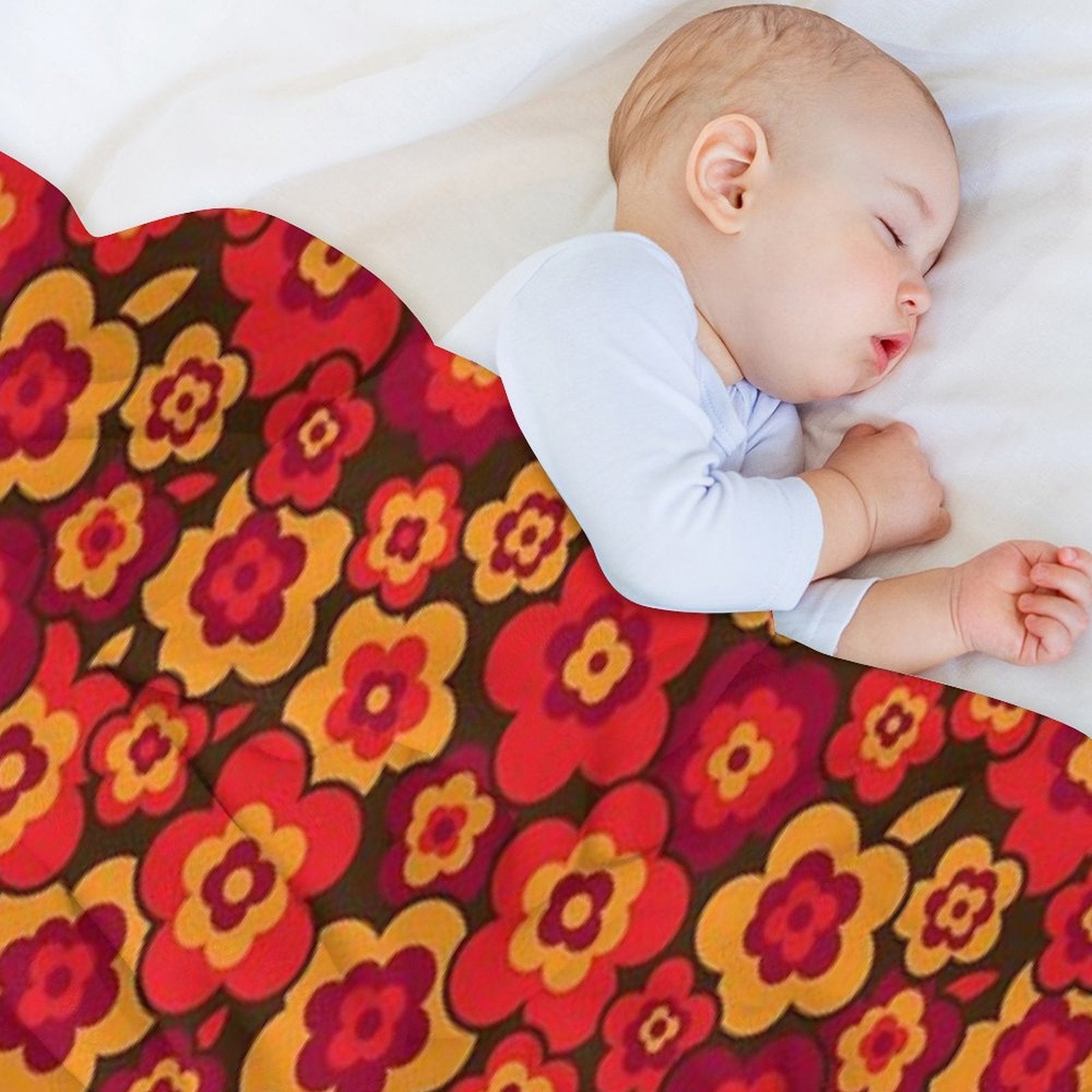 Retro Vintage Orange Poppies Gift-ready Throw Blanket