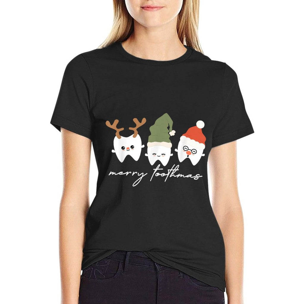 Merry Toothmas Dental Hygienist Christmas Dental Hygiene  Heathered Texture T-Shirt