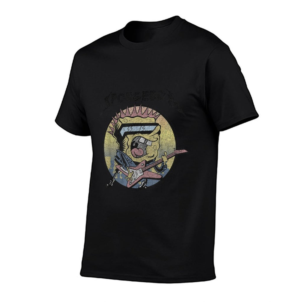 SpongeBob SquarePants Heavy Metal Rock  Rolled Sleeves T-Shirt