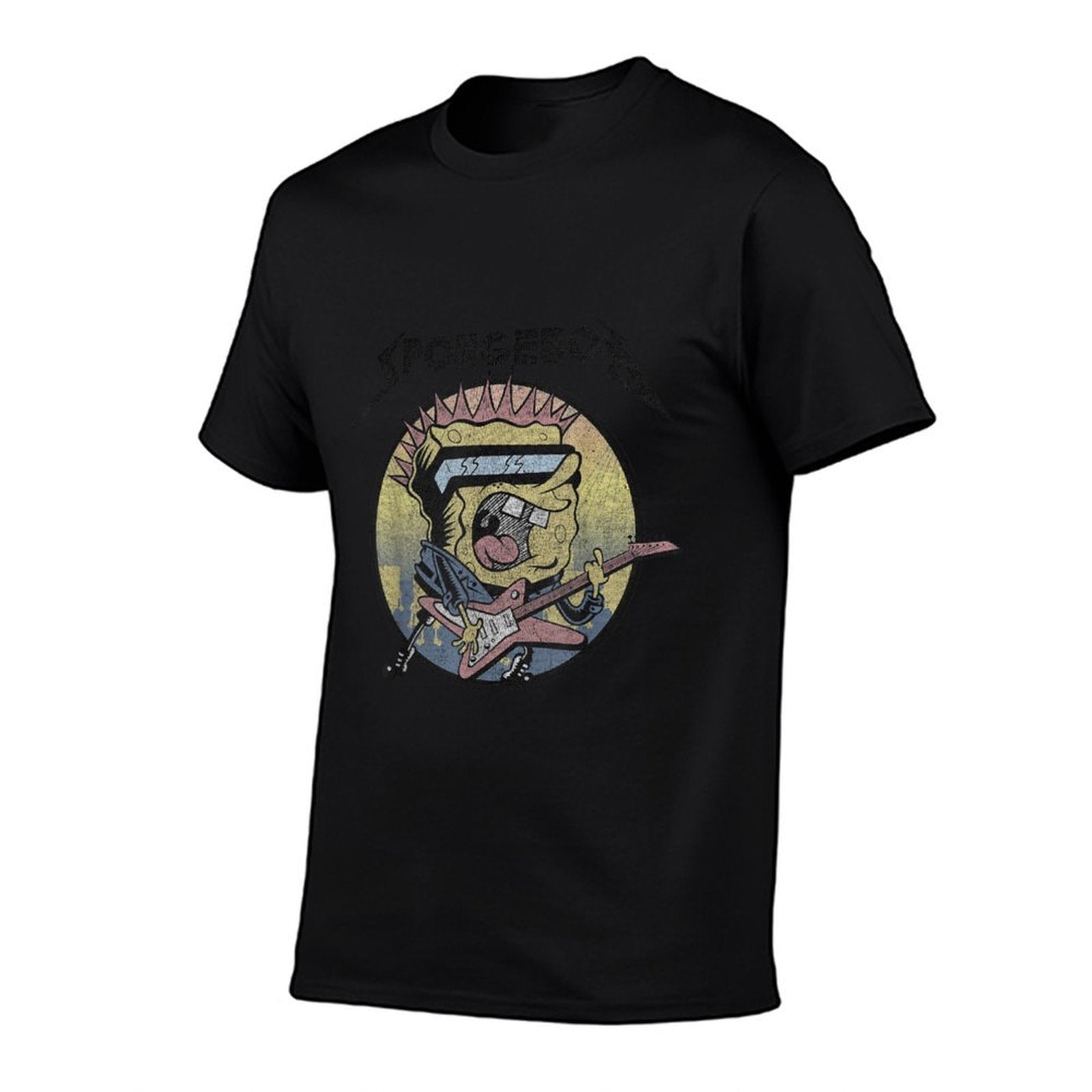SpongeBob SquarePants Heavy Metal Rock  Rolled Sleeves T-Shirt