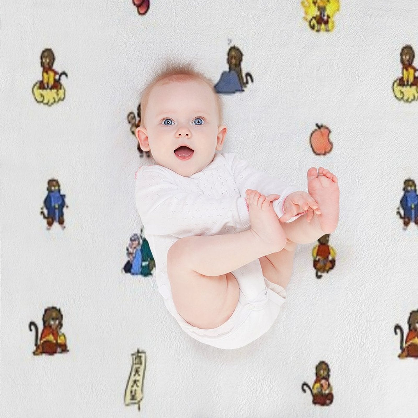 Barrel of Even More Monkeys Eco-conscious Throw Blanket