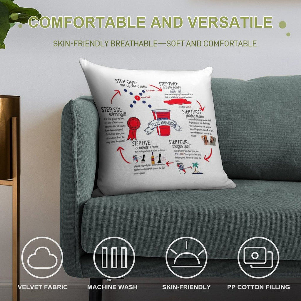True American Rules Soft Bedroom Essential Throw Pillow