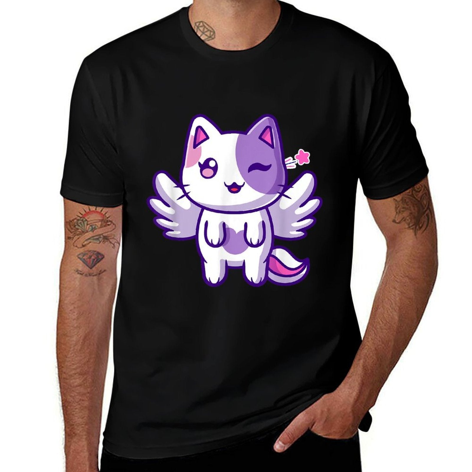 Meemeows Plush Cute Cat  High-quality Stitching T-Shirt