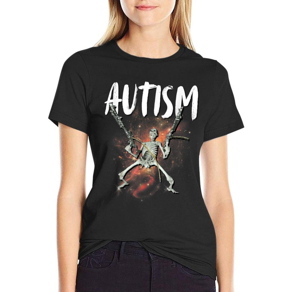 Autism Skeleton Meme Funny Men Women Kids  Trendy Pattern T-Shirt
