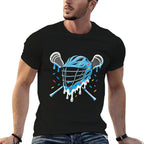Lacrosse Ice Cream Drip Lax Boys Helmet Stick Youth Players  Slim-fit Cut T-Shirt