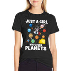 Just A Girl Who Loves Planets Solar System Space Astronaut  Summer-ready Fabric T-Shirt