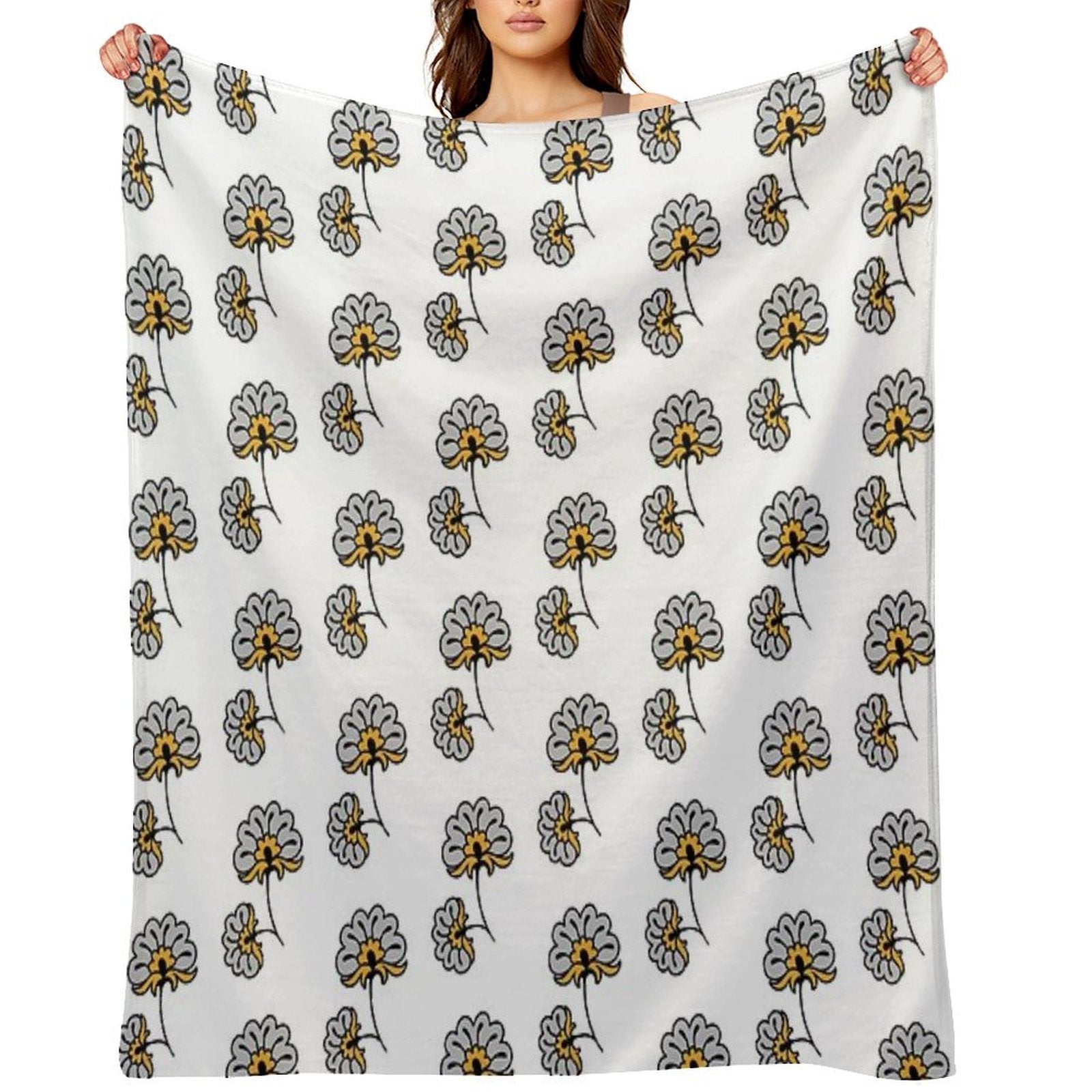 Pheux Flowers Easy Care Throw Blanket