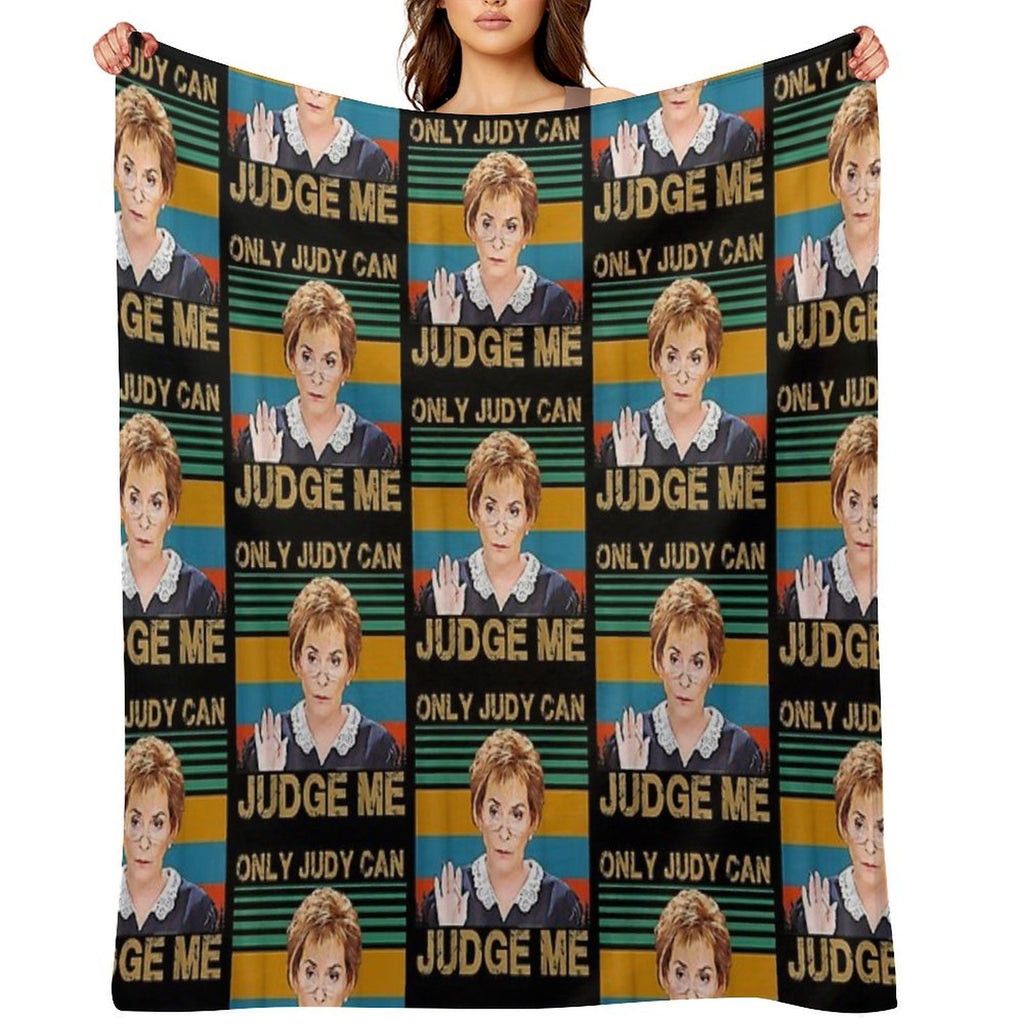 Funny Only Judy Can Judge Me Retro Vintage Sustainable Throw Blanket