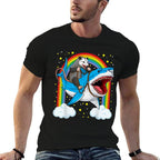 Funny Opossum Riding Shark Possum Trash Marsupial Mashup  Relaxed-fit T-Shirt