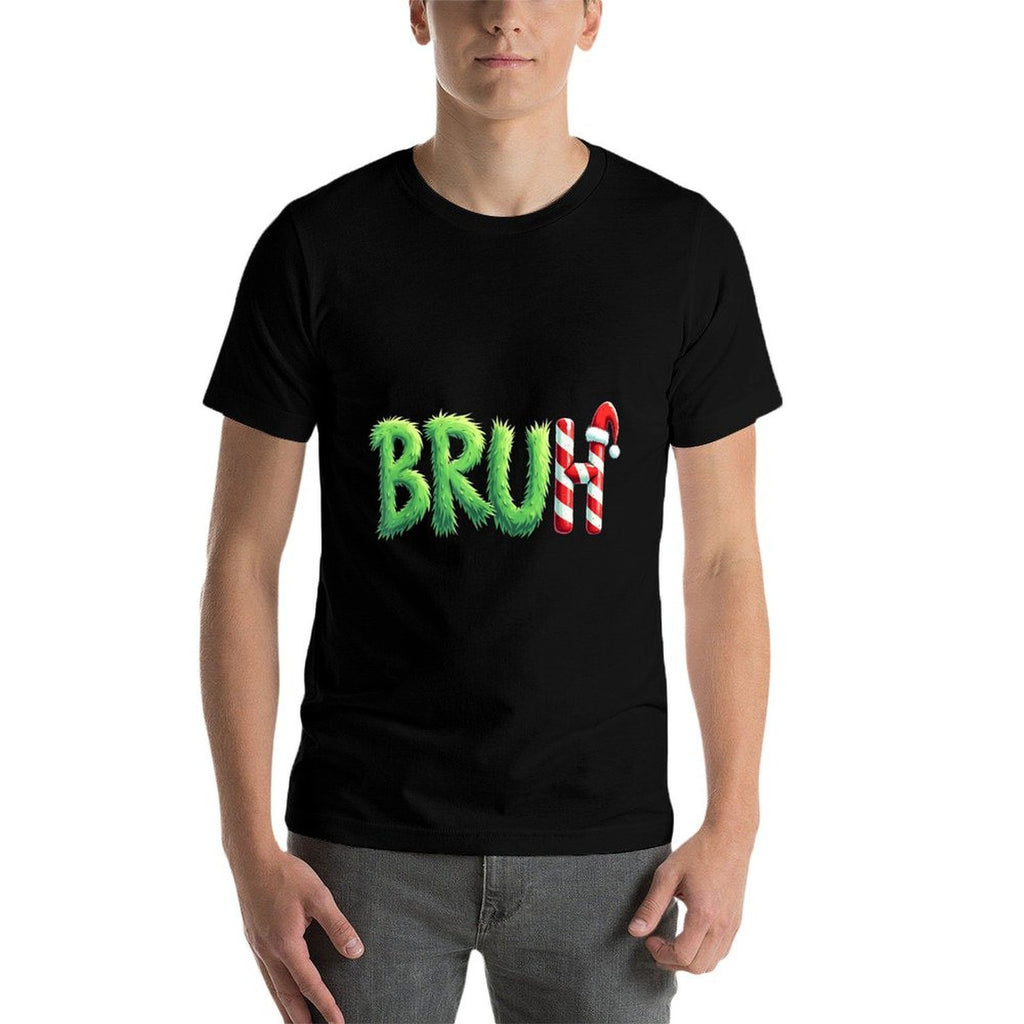 Bruh Christmas Kidsns Boys Funny Christmas Humor Meme  Oversized Silhouette T-Shirt