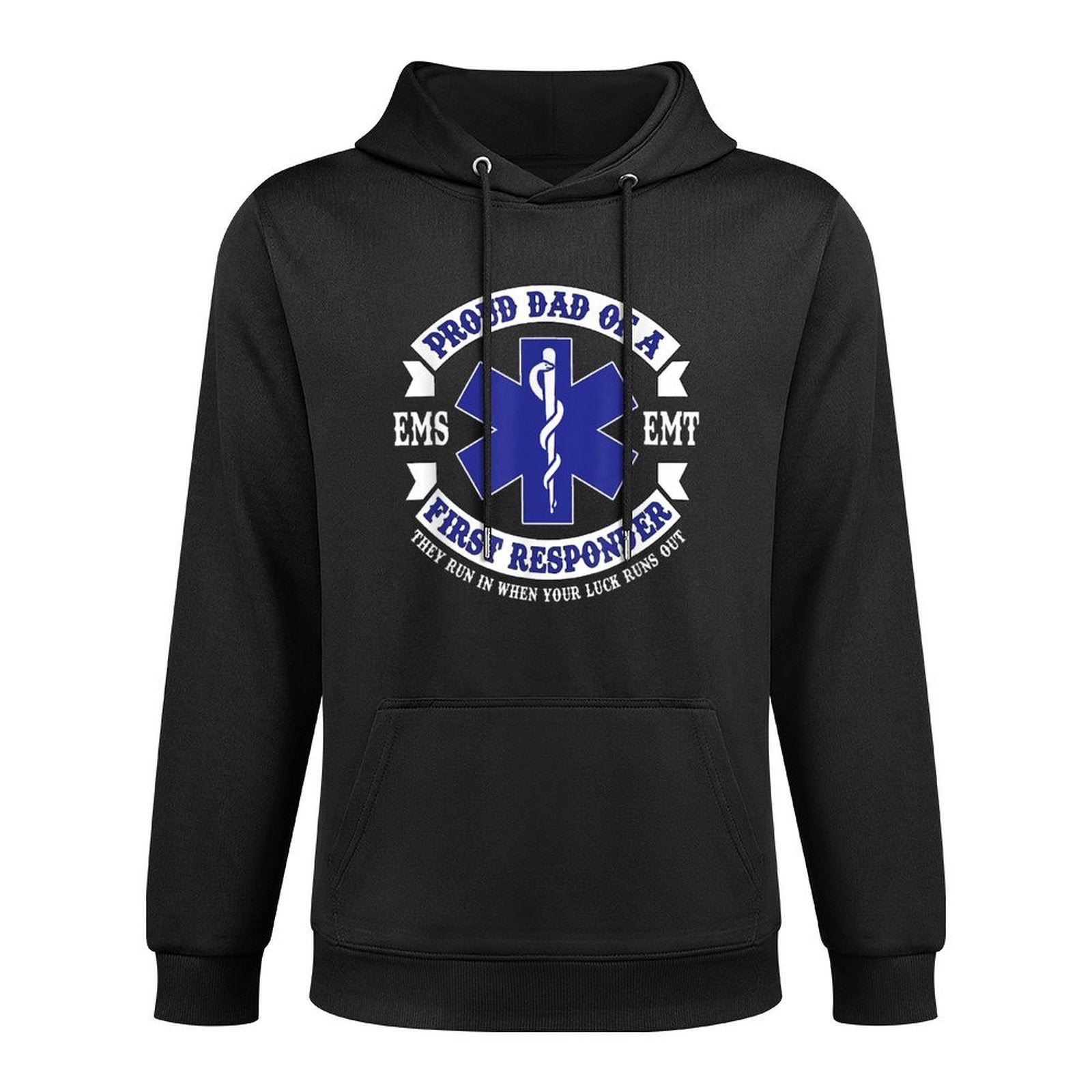 Proud Dad First Responder EMS EMT Novelty Graphic Apparel Versatile Streetwear Hoodie