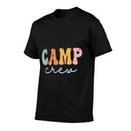 Camp Crew Retro Groovy Vintage Happy First Day Of School  Trendy Pattern T-Shirt