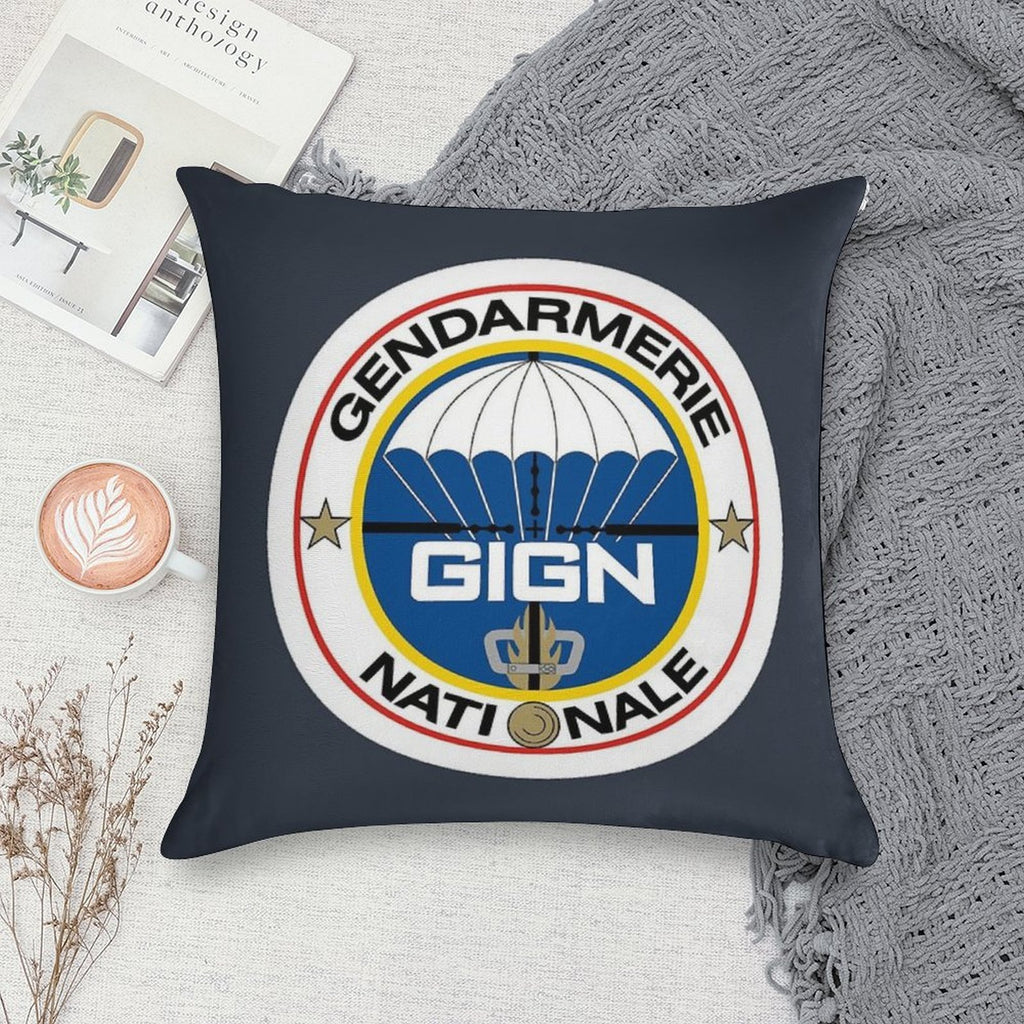 National Gendarmerie Intervention Group - GIGN (France) Soft Short Plush Fabric Throw Pillow