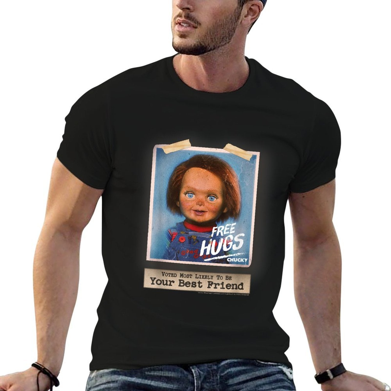Chucky Free Hugs Vintage Style  Stretchy T-Shirt