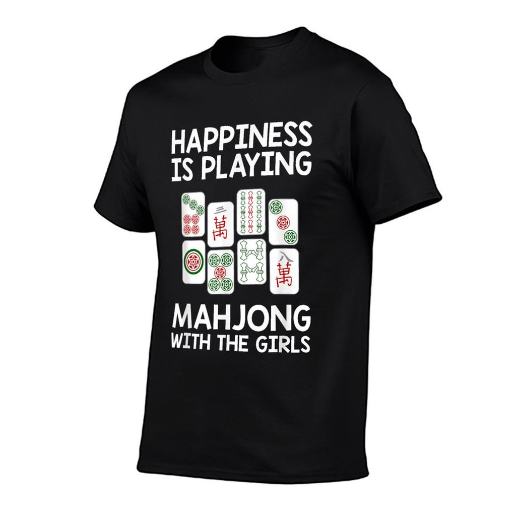 Funny Mahjong Gift Cool Happiness Is Playing Mahjong Girls  Relaxed-fit T-Shirt