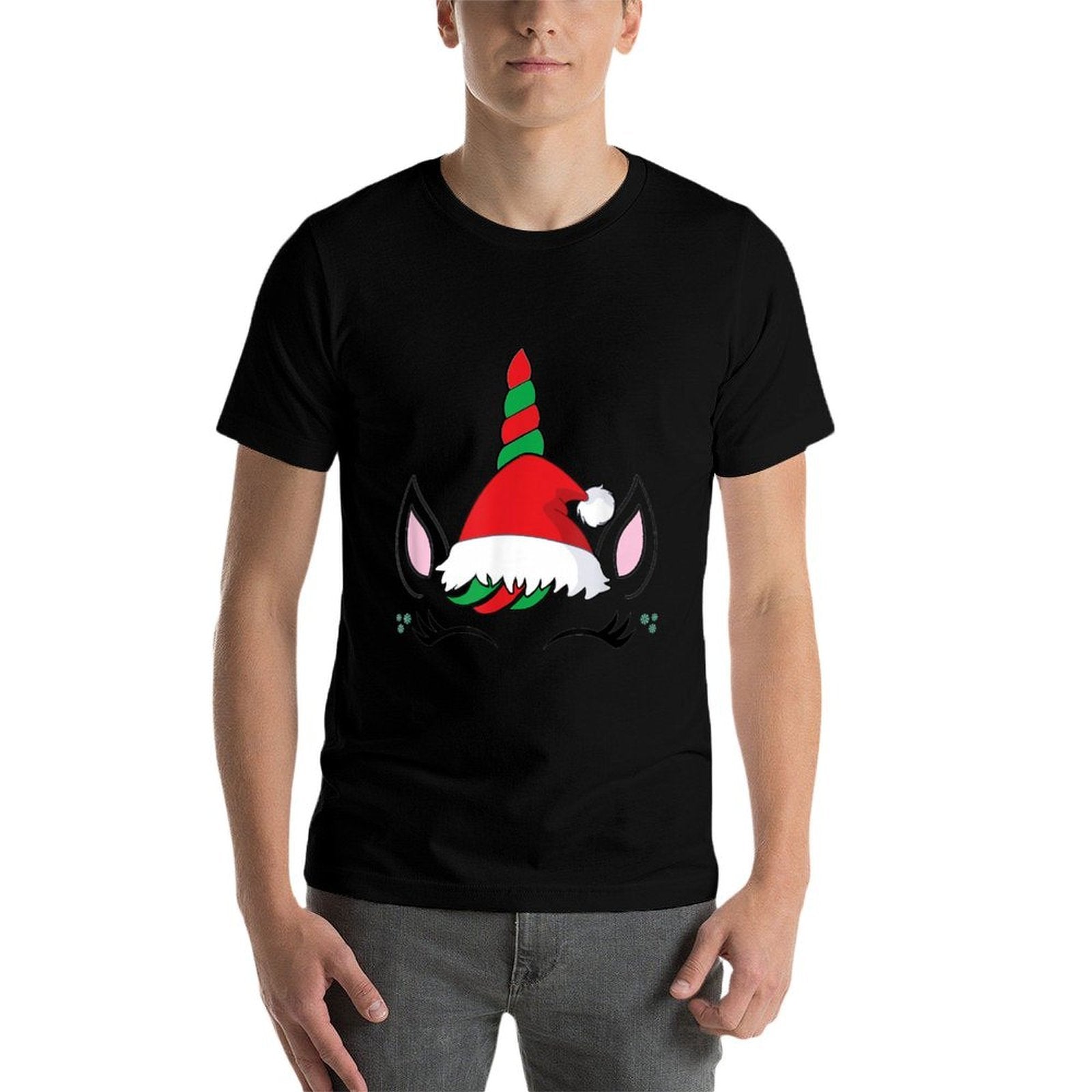 Unicorn Christmas for Girls Unicorn Santa Face Girls  Vintage-inspired T-Shirt