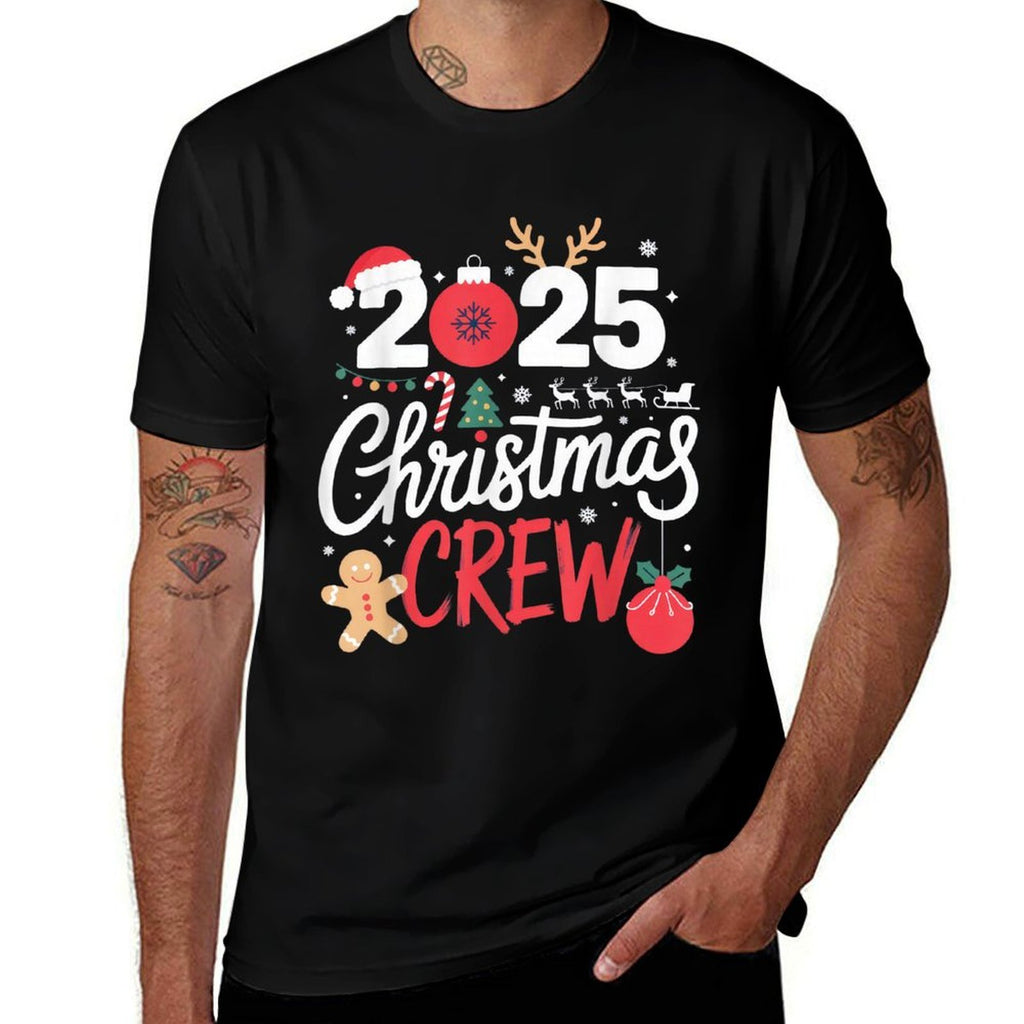 2025 Christmas Crew Festive Family Friends Holiday  Relaxed-fit T-Shirt