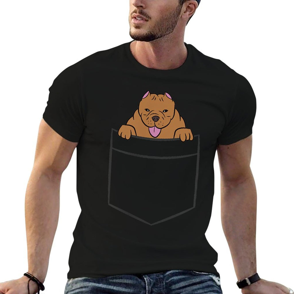 American Bully In The Pocket Cute American Bully  Fade-proof Color T-Shirt