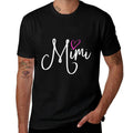 Womens Mimi with Pink Heart Fun Grandmother Gift  Cotton T-Shirt