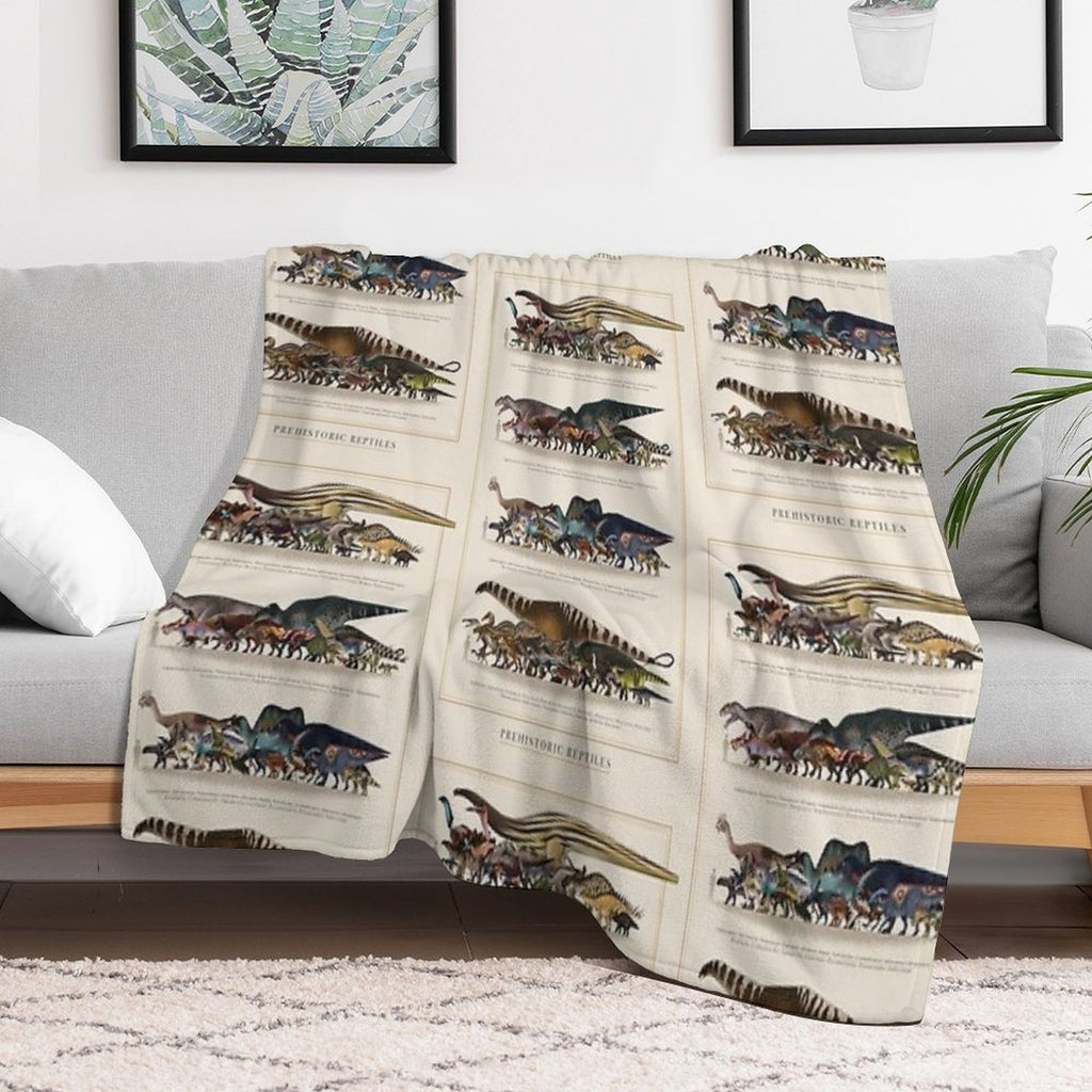 Prehistoric Reptiles Size Chart Anti-pilling Throw Blanket