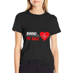 Aannnd Im Back - Funny Heart Attack Survivor Recovery  Heathered Texture T-Shirt