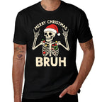 Christmas Bruh Rocker Skeleton Funny Xmas Men Women Kids  Slim-fit Cut T-Shirt
