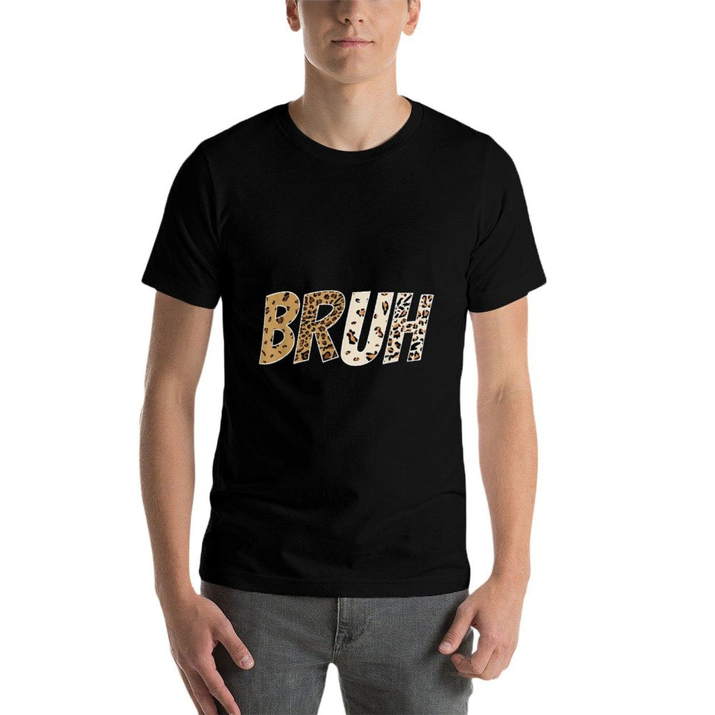 Leopard Cheetah Animal Print Funny Bruh For Boys Girls  Lightweight T-Shirt