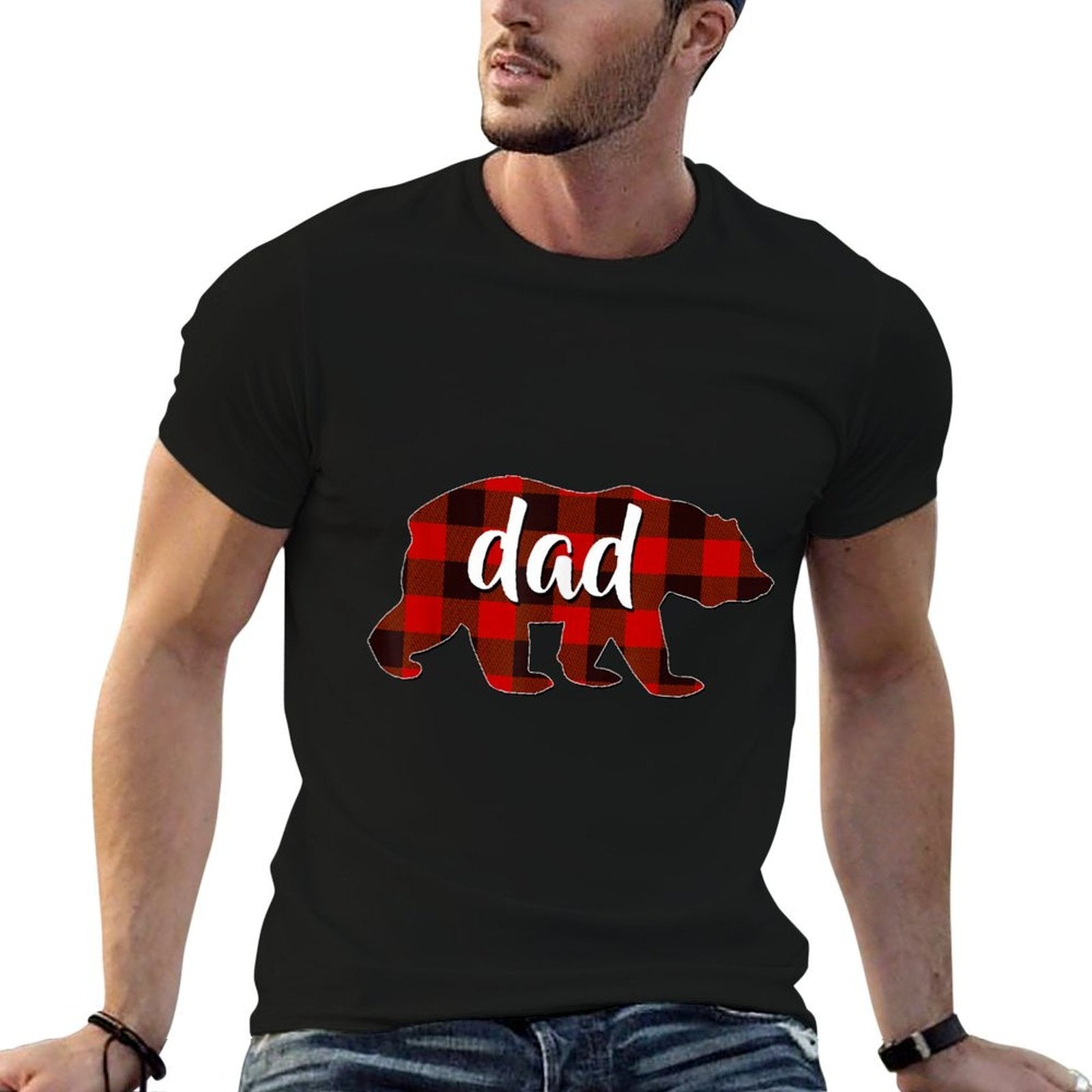 Red Plaid Dad Buffalo Matching Family Papa Pyjamas Christmas  Breathable T-Shirt