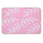 Cute Bohemian Leaves on Pink Background  Eco-Friendly Bath Mat