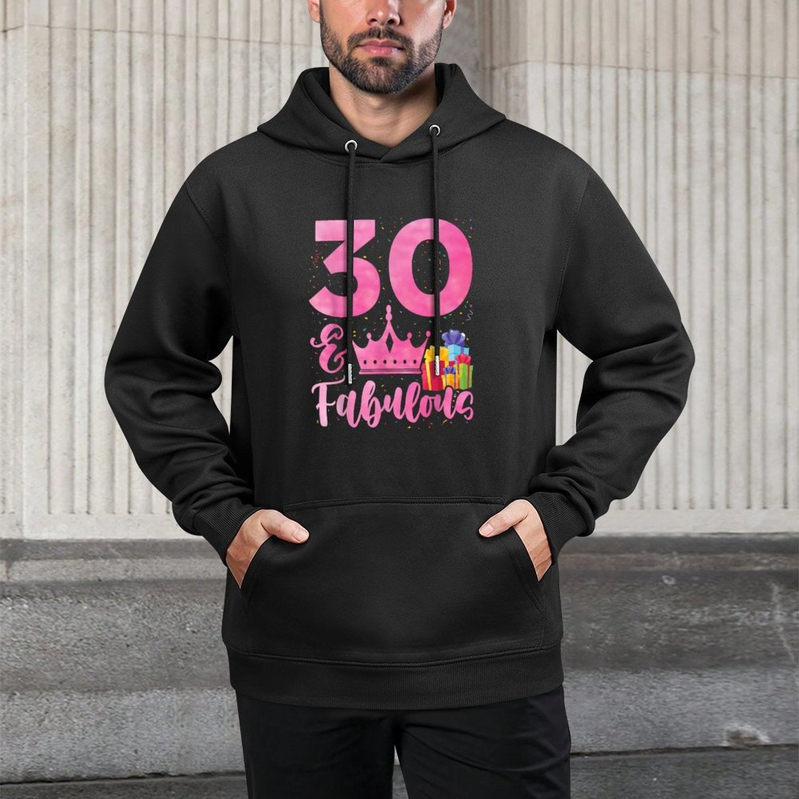 Women 30 Years Old And Fabulous Happy 30th Birthday Medium-Weight Fabric Hoodie