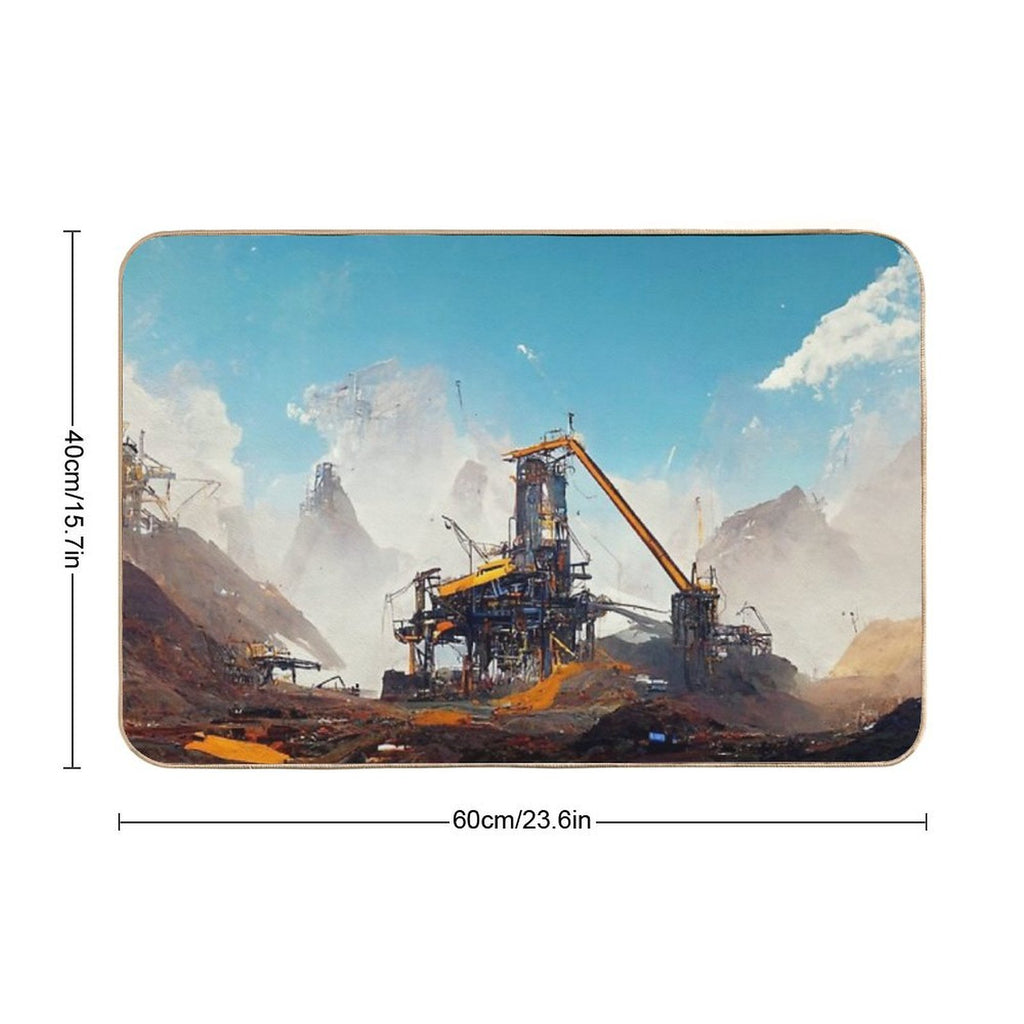Satisfactory Game - Artwork  Slip-Resistant Bath Mat