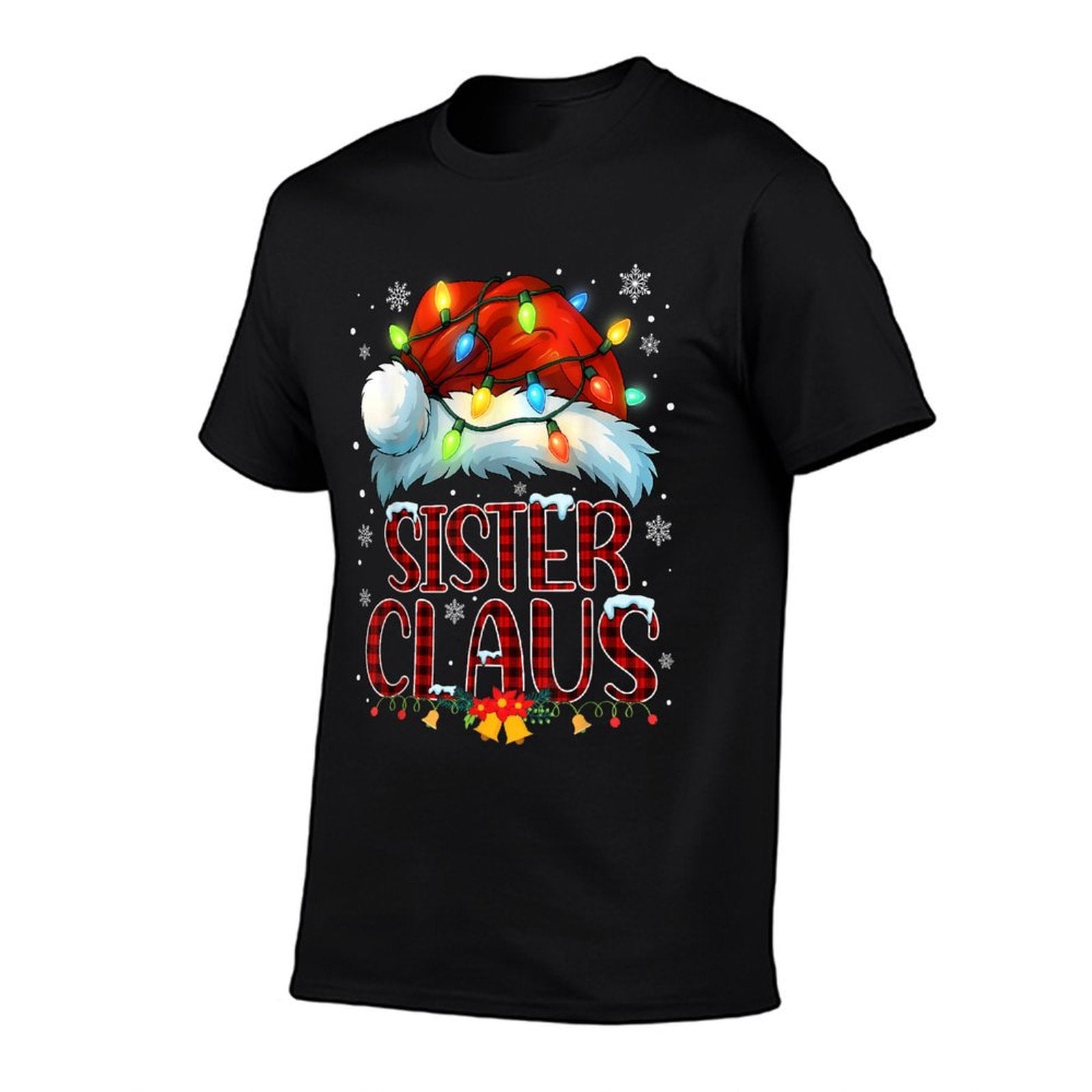 Christmas Hat Lights Pajama Sister Claus Family Matching  Stretchy T-Shirt