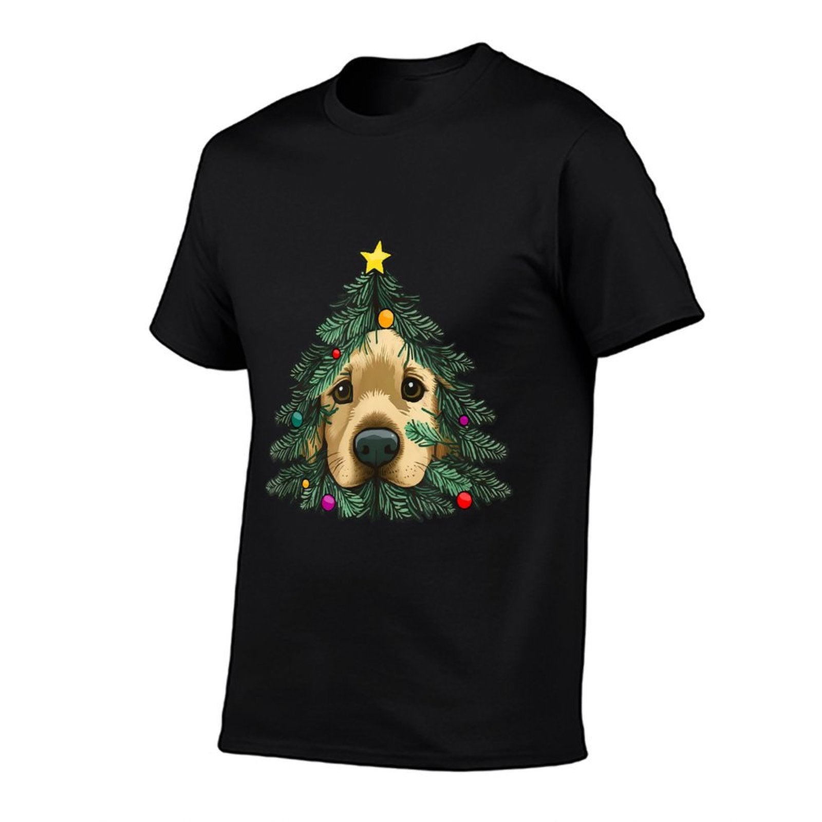 Golden-Retriever-Puppy in Christmas Tree  Lightweight T-Shirt