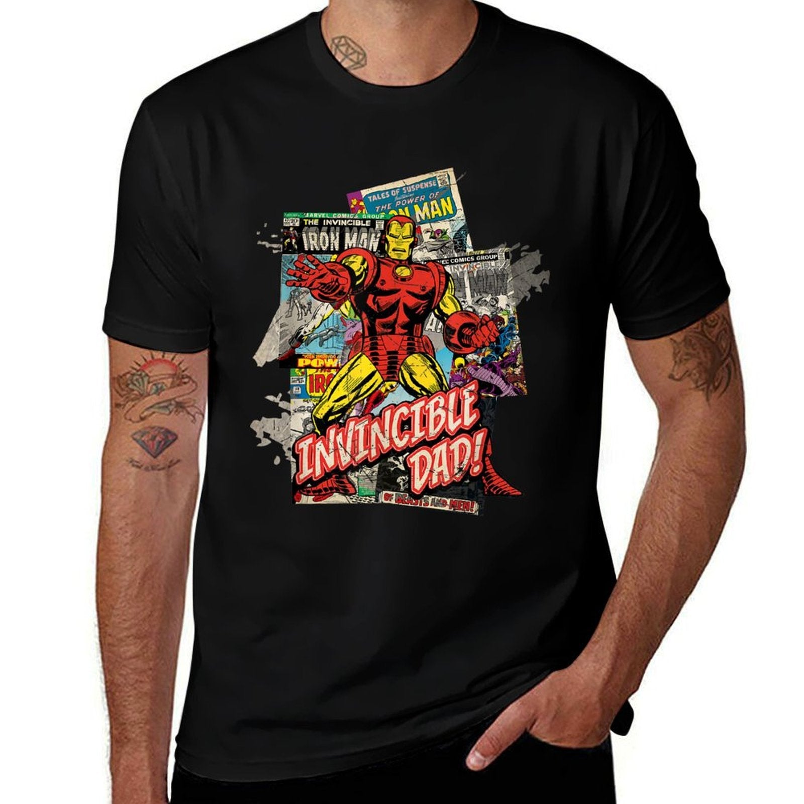 Marvel Iron Man Invincible Dad Fathers Day Comic Retro  Breathable T-Shirt