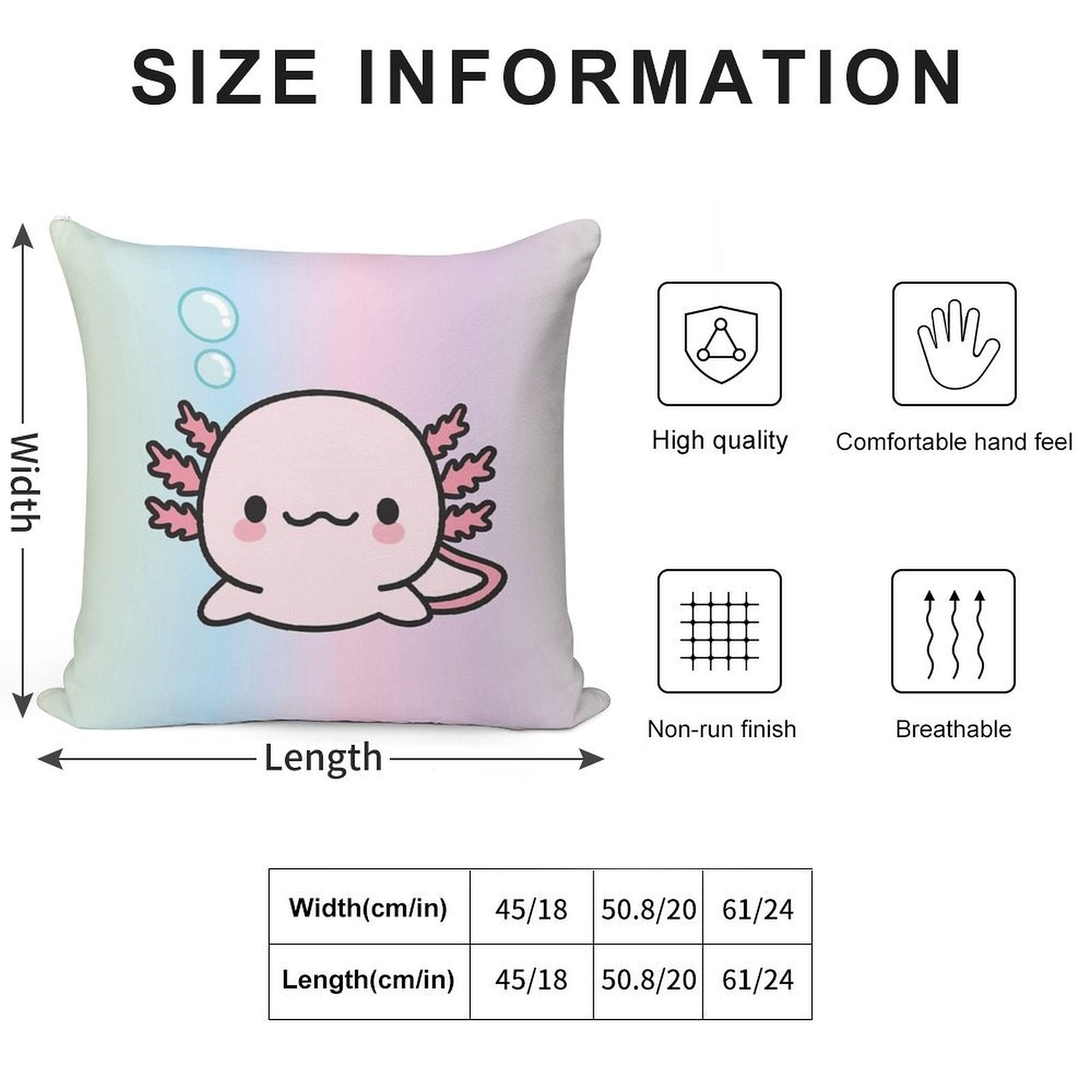 Cute Axolotl Soft Ultra-Soft Texture Throw Pillow