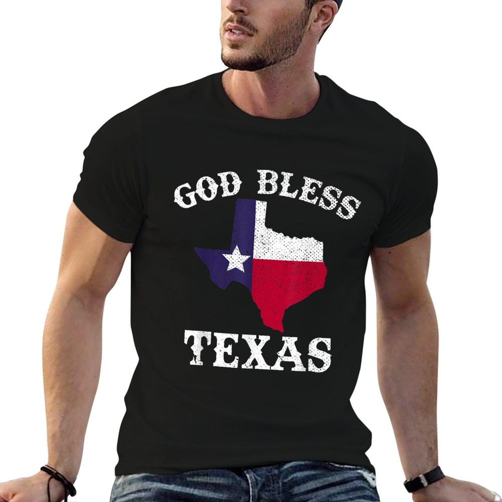 US State Texas Texan God Bless Texas  Eco-friendly Material T-Shirt