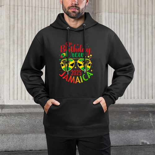 50th Years Old Birthday Crew Jamaica Trip 2025 Party Match Shape Retention Hoodie