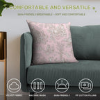 French Country Pink Toile Soft Reinforced Edging Throw Pillow