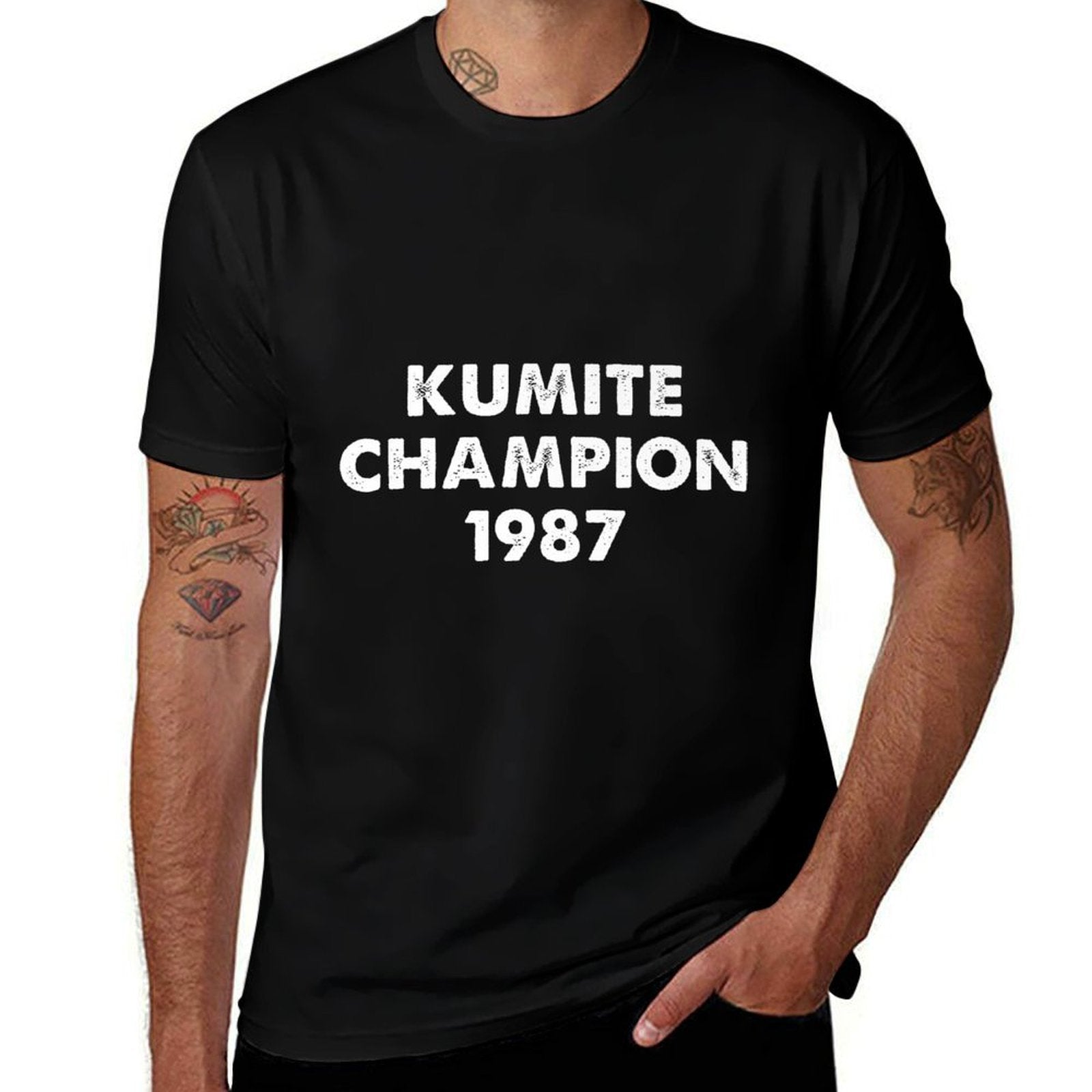 KUMITE CHAMPION 1987 Funny Viral Karate Video Meme Kung Fu Premium  Trendy Pattern T-Shirt
