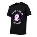 I Workout To Burn Off The Crazy - Funny Unicorn Workout  Oversized Silhouette T-Shirt