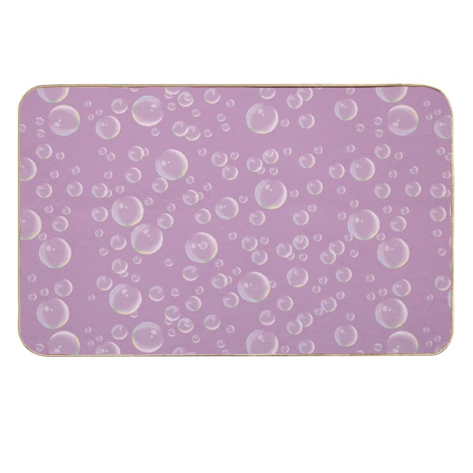 COMMIC Bubbles on Pink  Easy To Clean Bath Mat