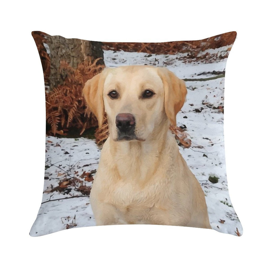 Yellow Lab Soft Fade-Resistant Throw Pillow