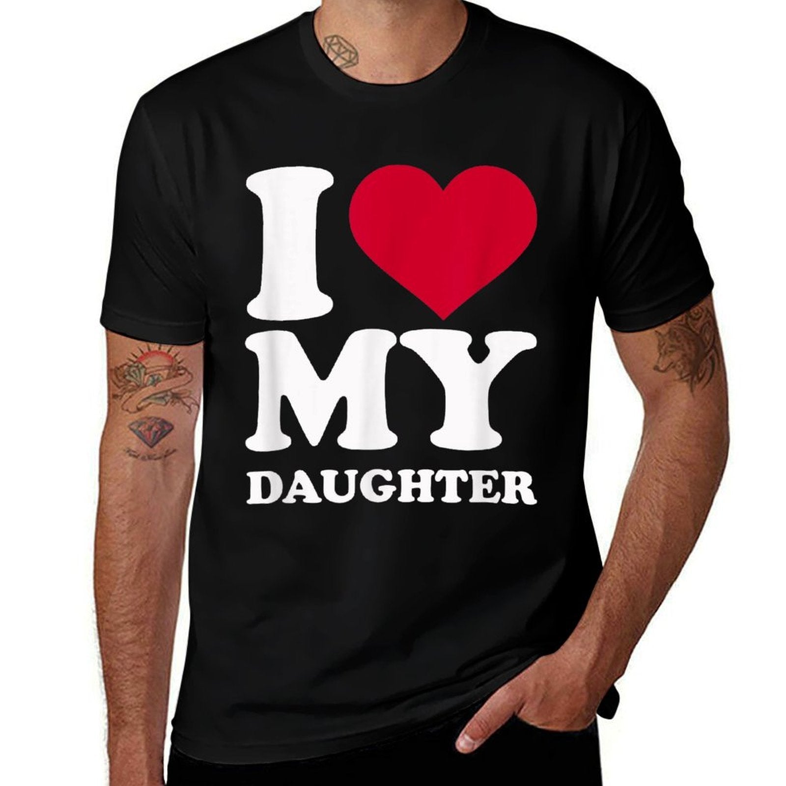 I Love My Daughter  Trendy Pattern T-Shirt