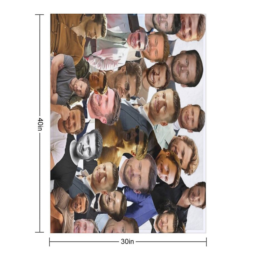 Glen Powell Photo Collage Compact Throw Blanket